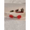 Snowchild in pine cone wagon, size: 8 x 5,5 cm.