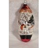 Antique German Santa in glass, h: 12 cm.