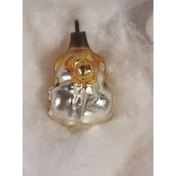 Antique glass ornament, woman head, h: 4 cm.