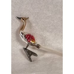 Antique glass ornament, small exotic bird, l: 6 cm (body).