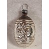 Antique glass ornament, art nouveau with a bouquet, h: 5,5 cm.