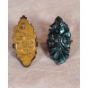 2 antique candle holders, colored, l: 4,5 cm. (2x)