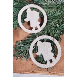 Old cardboard ornament, Santa with sugar, h: 7 cm.