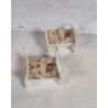 Old cardboard/cotton ornaments with sugar, 2 cradles with girls, size: 4 x 4 x 2,5 cm. (2x)