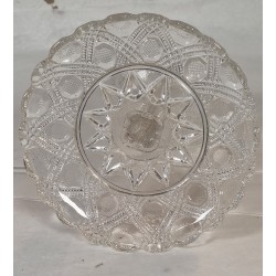 Antik glas opsats fra Fyns Glasværk, h: 18 cm, Ø: 16,5 cm.