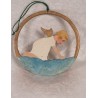 Old cardboard/tree ornament, angel in the sky, h: 6,5 cm.