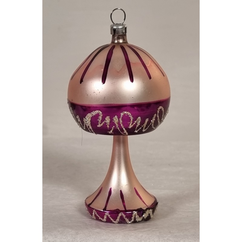 GAMMELT GLASPYNT, LAMPE MED MØNSTER, H: 10,5 CM.