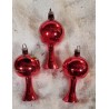 Old glass ornaments, lamp with diff. flowers, h: 8 cm.