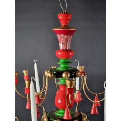8 arm stand, chandelier, Christmas pyramid, from Erzgebirge, h: 54 cm.