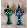 Old glass ornament, lamps with diff. pattern, h: 8 cm.