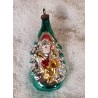 Old glass ornament, Santa and tree, h: 8 cm.