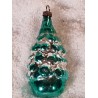 Old glass ornament, Santa and tree, h: 8 cm.
