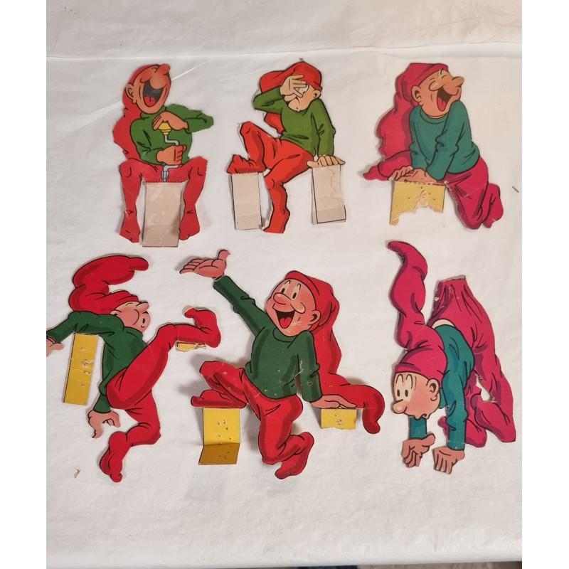 6 old crawling elves, Bramming, h: 14,5 cm (the highest)