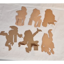 6 old crawling elves, Bramming, h: 14,5 cm (the highest)