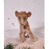 Old Steiff animal, ram with bell and ribbon, h: 14 cm.