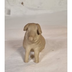 Gammelt lertøj, sparebøsse, gris, mål: 17 x 9,5 cm.