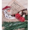 Old pine cone elf with mushroom hat, h: 7,5 cm.