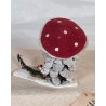 Old pine cone elf with mushroom hat, h: 7,5 cm.