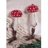 Old glass ornament, mushroom on clip, h: 9 cm.