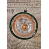 Antique glass ornament, reflector with glass threads, h: 6,5 cm.