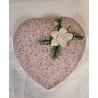 Antique heart shaped candycontainer with decoration, size: 22 x 22 cm.