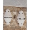 Gammelt julepynt, hvid med sort Mica, h: 9 cm. (2stk)