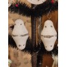Gammelt julepynt, hvid med sort Mica, h: 9 cm. (2stk)