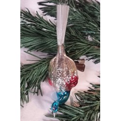 Antique glass ornament, exotic bird, l: 12 cm.