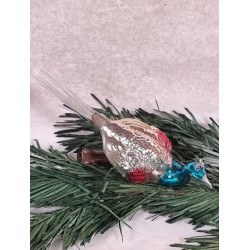 Antique glass ornament, exotic bird, l: 12 cm.