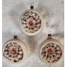 Antique, tall reflectors with star pattern, h: 7 cm.