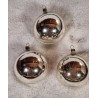 Antique, tall reflectors with star pattern, h: 7 cm.