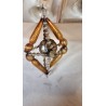 Antik Gablonz med Faden kugle i midten, h: 7 cm.