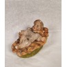 Old crib with Jesus child, size: 9 x 6,5 cm.