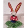 Old candycontainer, chenille bunny, h: 19 cm.
