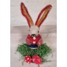 Old candycontainer, chenille bunny, h: 19 cm.
