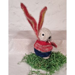Old candycontainer, chenille bunny, h: 19 cm.