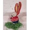 Old candycontainer, chenille bunny, h: 19 cm.