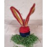 Old candycontainer, chenille bunny, h: 19 cm.