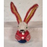 Old candycontainer, chenille bunny, h: 19 cm.