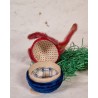Old candycontainer, chenille bunny, h: 19 cm.