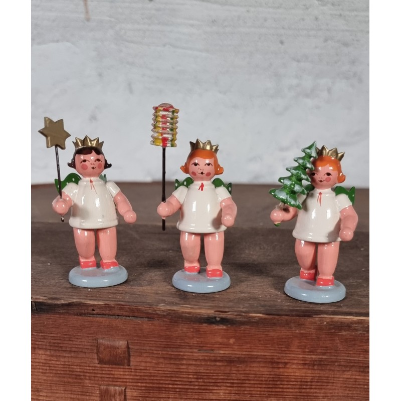 Old Wendt und Kühn crown angels, h: 6 cm. (angel)