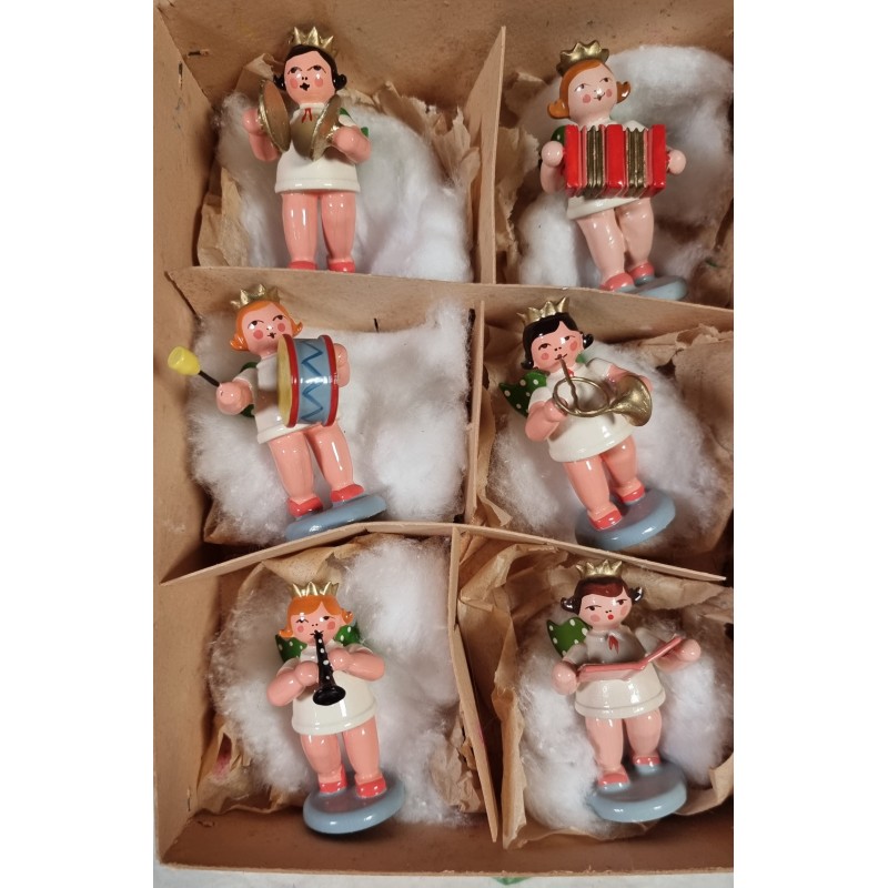 6 old Wendt und Kühn crown angels, h: 6 cm (angel) (6x)