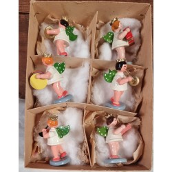 6 old Wendt und Kühn crown angels, h: 6 cm (angel) (6x)