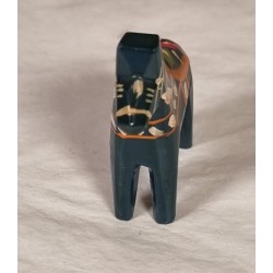 Old Swedish Dalar horse, blue, h: 5 cm.