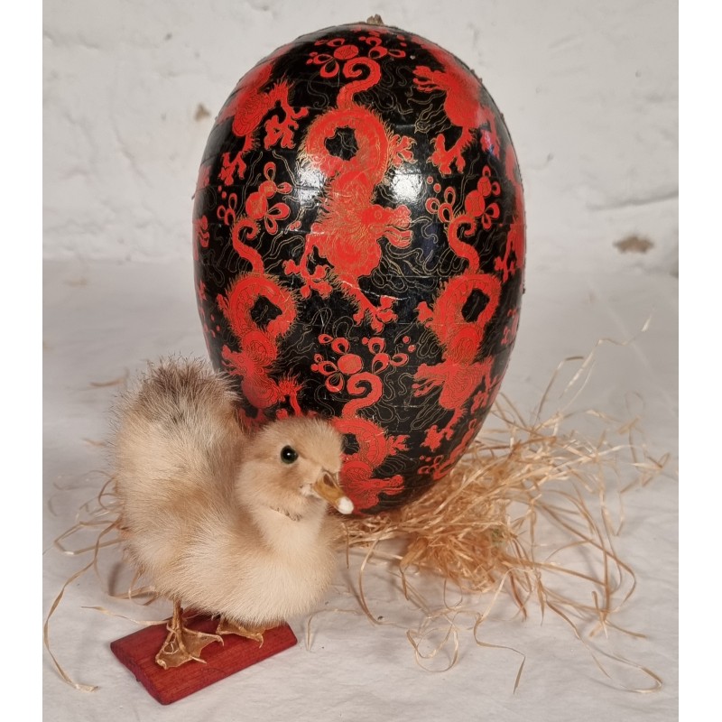 Antique cardboard Easter egg with pattern, h: 20 cm.