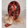 Antique cardboard Easter egg with pattern, h: 20 cm.