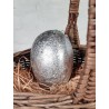 Antique cardboard Easter egg, foil with bow, h: 14 cm.