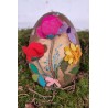 Antique cardboard Easter egg with decoration, h: 12,5 cm.