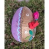 Antique cardboard Easter egg with decoration, h: 12,5 cm.