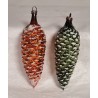 2 antique colored pine cones, h: 10,5 - 10 cm. (2x)